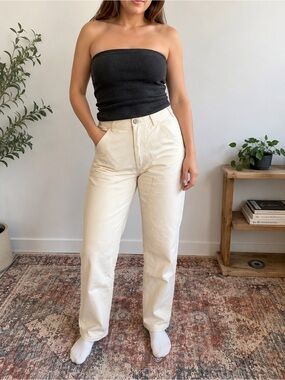 J GALT Women's Cream Slim Utility Pants